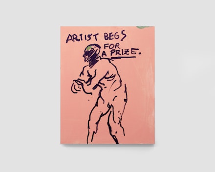 Pintura sem título (Artist begs for art prize), 2017